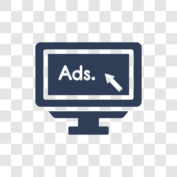 Reclame Pictogram Trendy Reclame Logo Concept Transparante Achtergrond Uit Programmering — Stockvector