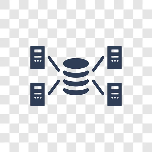 数据库图标 从编程集合的透明背景上的时尚数据库徽标概念 — 图库矢量图片