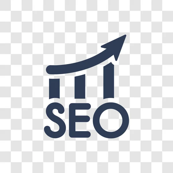 Seo Simgesi Trendy Seo Logo Kavramı Programlama Koleksiyonundan Şeffaf Arka — Stok Vektör