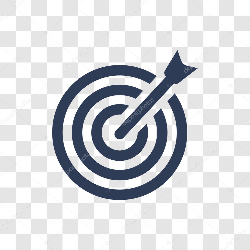Bullseye with target symbol icon. Trendy Bullseye with target symbol logo concept on transparent background from Productivity collection
