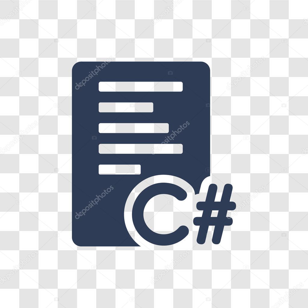 C sharp icon. Trendy C sharp logo concept on transparent background from Programming collection