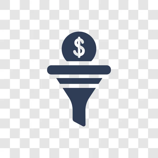 Ícone Funil Vendas Conceito Logotipo Funil Vendas Moda Fundo Transparente — Vetor de Stock