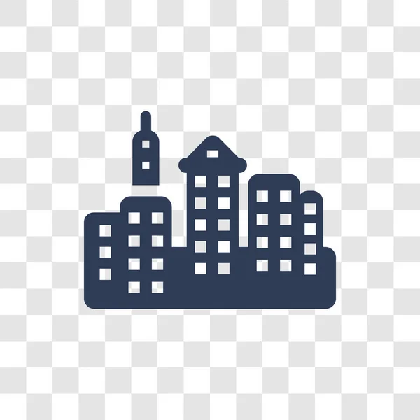 Значок Городского Пейзажа Концепция Логотипа Trendy Cityscape Прозрачном Фоне Коллекции — стоковый вектор