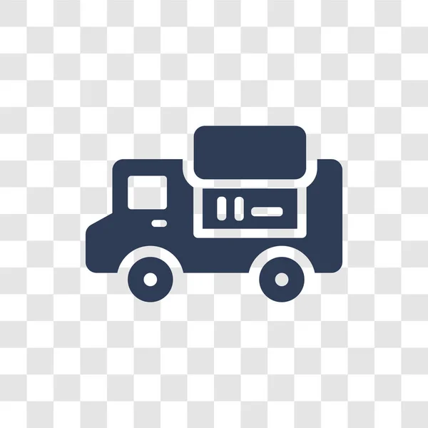 Food Truck Pictogram Hippe Food Truck Logo Concept Transparante Achtergrond — Stockvector