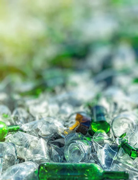 Achtergrond Van Recycle Stukjes Gebroken Glas — Stockfoto