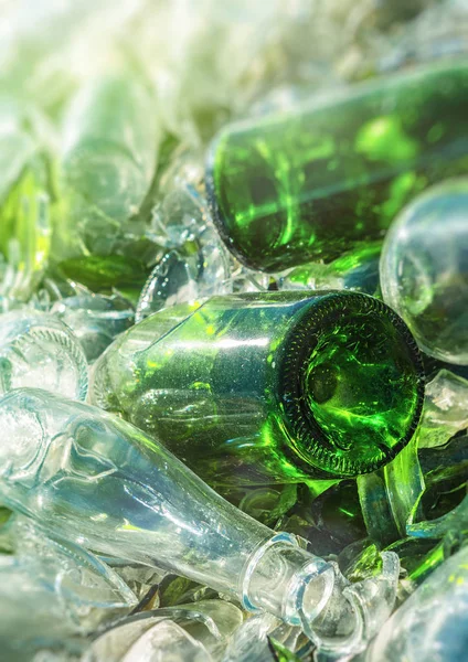 Achtergrond Van Recycle Stukjes Gebroken Glas — Stockfoto