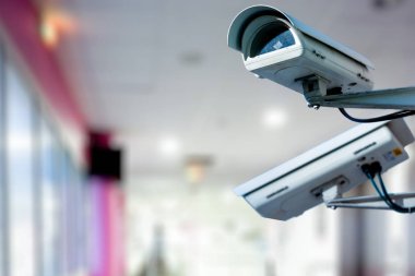 Cctv güvenlik kamera hastanede çalışma arka plan bulanıklık.