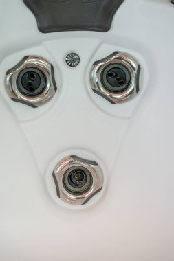 Boş Jakuzi banyo küvetleri Spa'da closeup