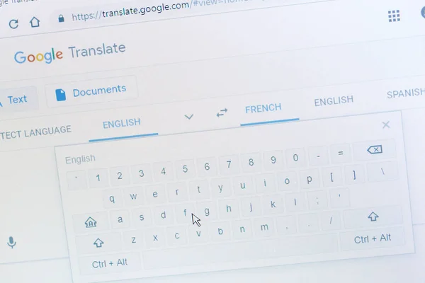 Benon Francja Stycznia 2019 Zbliżenie Strona Główna Google Translate Internet — Zdjęcie stockowe