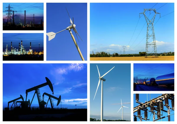 New Energy Concept Collage Various Photo — Stock Photo, Image