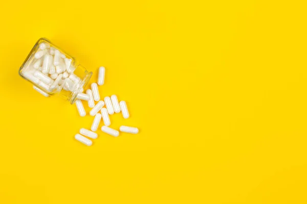 Ansicht Von Pillen Oder Medikamenten Auf Farbigem Hintergrund — Stockfoto
