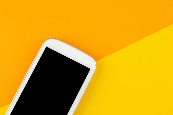 Smart Phone Yellow Background Copy Space — Stock Photo, Image