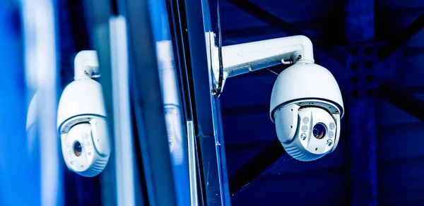 Close Modern Cctv Camera Wall Industrial Building — Stock Photo, Image