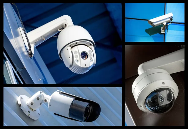 Set of security camera in various situation — Stock Photo, Image