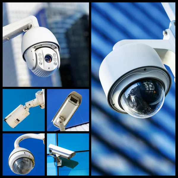 Set van security camera in verschillende situatie — Stockfoto