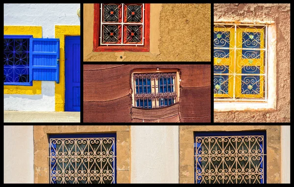 Collage of Old Berber windows — Stock Photo, Image