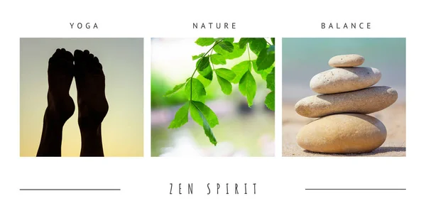 Spa zen collage de fotos temáticas compuestas de diferentes imágenes — Foto de Stock