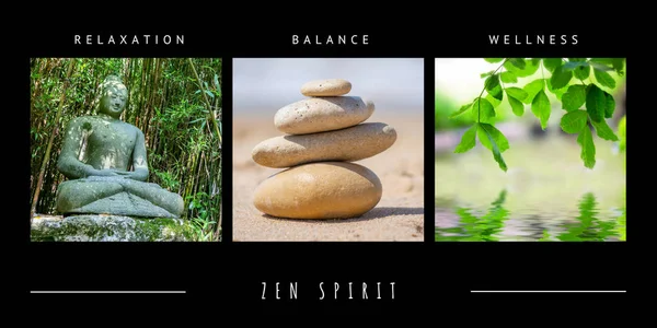 Spa zen thème photo collage composé de différentes images — Photo