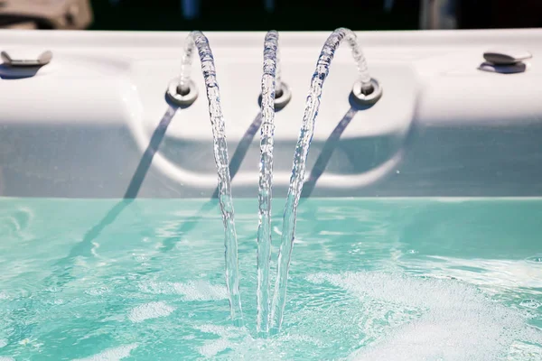 High-pressure water jet in an individual spa — Stock Photo, Image