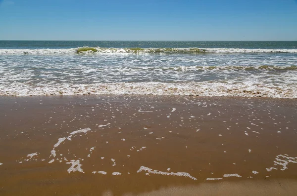 Primo Piano Sulla Vista Frontale Deserta Dell Oceano Atlantico Contesto — Foto Stock