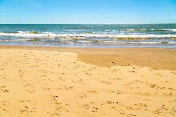 Closeup Deserted Front View Atlantic Ocean Background — Stock Photo, Image