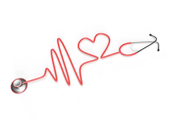 Stethoscope Silhouette Heart Ecg Illustration — Stock Photo, Image