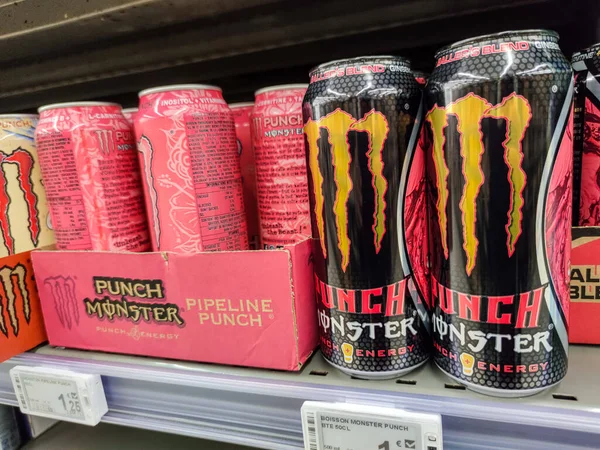 Puilboreau France October 2020 Selected Focus Punch Monster Energy Drink — Stock Photo, Image