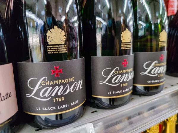 Builboreau France October 2020 Close Bottles Lanson Brand Champagnes Shelf — Stock Photo, Image