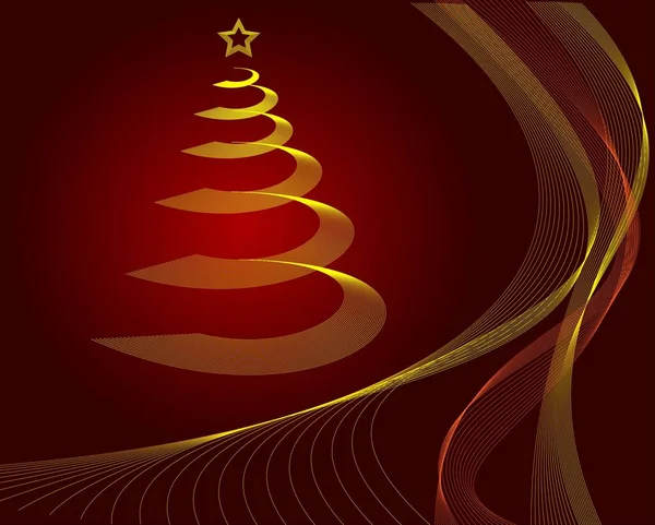 Altın bir Noel ağacı soyut resim