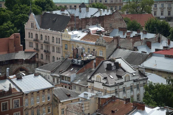 Stadtansichten Dächer von Häusern — Stockfoto