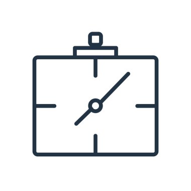 Duvar saati simge vektör, beyaz arka plan üzerinde izole duvar saat şeffaf işareti