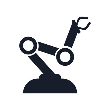 Robot kol simge vektör web ve mobil uygulaması tasarımı, Robot Kol logo kavramı için izole üzerinde beyaz arka plan
