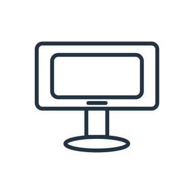 Beyaz arka plan üzerinde monitör şeffaf işareti izole monitör simge vektör