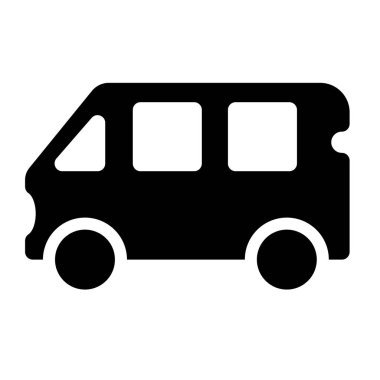 Web ve mobil uygulaması tasarımı, otobüs logo kavramı için beyaz arka plan üzerinde izole otobüs simge vektör