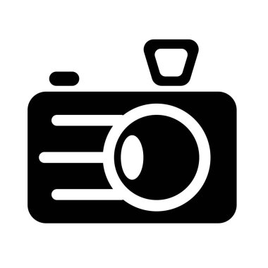 Web ve mobil uygulaması tasarım, kamera logo kavramı için beyaz arka plan üzerinde izole kamera simge vektör