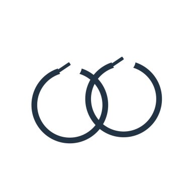 Beyaz arka plan üzerinde küpe şeffaf işareti izole küpe simge vektör