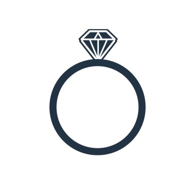 Beyaz arka plan üzerinde halka şeffaf işareti izole yüzük simge vektör