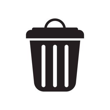 Web ve mobil uygulaması tasarımı, çöp logo kavramı için beyaz arka plan üzerinde izole çöp simge vektör