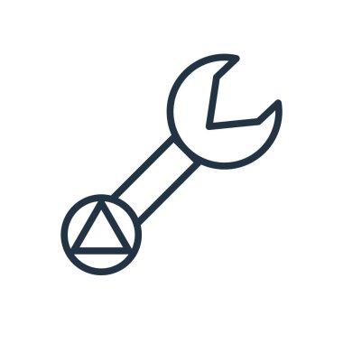 Beyaz arka plan üzerinde İngiliz anahtarı şeffaf işareti izole İngiliz anahtarı simgesini vektör