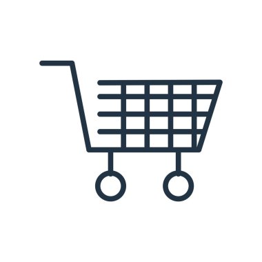 Beyaz arka plan üzerinde el arabası şeffaf işareti izole el arabası simge vektör