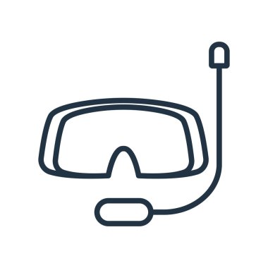 Beyaz arka plan üzerinde şnorkel şeffaf işareti izole şnorkel simge vektör