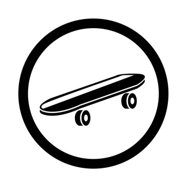 Web ve mobil uygulaması tasarım, kaykay logo kavramı için beyaz arka plan üzerinde izole kaykay simge vektör