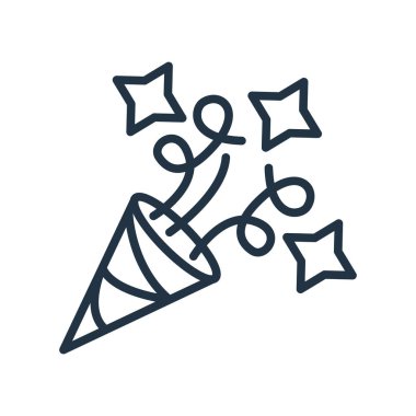 Beyaz arka plan üzerinde parti şeffaf işareti izole parti simge vektör