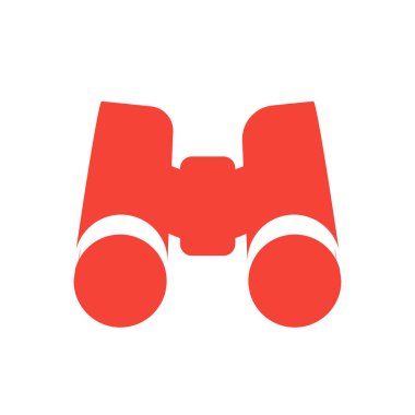 Web ve mobil uygulaması tasarımı, dürbün logo kavramı için beyaz arka plan üzerinde izole dürbün simge vektör