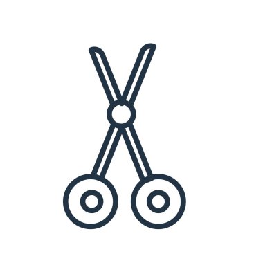 Beyaz arka plan üzerinde makas şeffaf işareti izole makas simge vektör