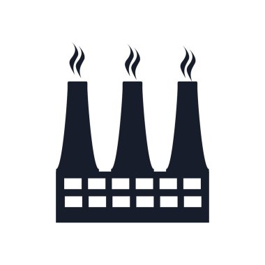 Web ve mobil uygulaması tasarımı, fabrika logo kavramı için beyaz arka plan üzerinde izole fabrika simge vektör