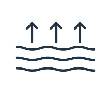 Beyaz arka plan üzerinde buharlaşma şeffaf işareti izole buharlaşma simge vektör