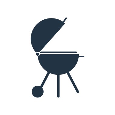 Barbekü ızgara simge vektör, beyaz arka plan üzerinde izole Barbekü ızgara şeffaf işareti