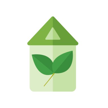 Eko ev simgesini vektör web ve mobil uygulaması tasarımı, eko ev logo kavramı için izole üzerinde beyaz arka plan