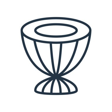 Beyaz arka plan üzerinde davul şeffaf işareti izole davul simge vektör